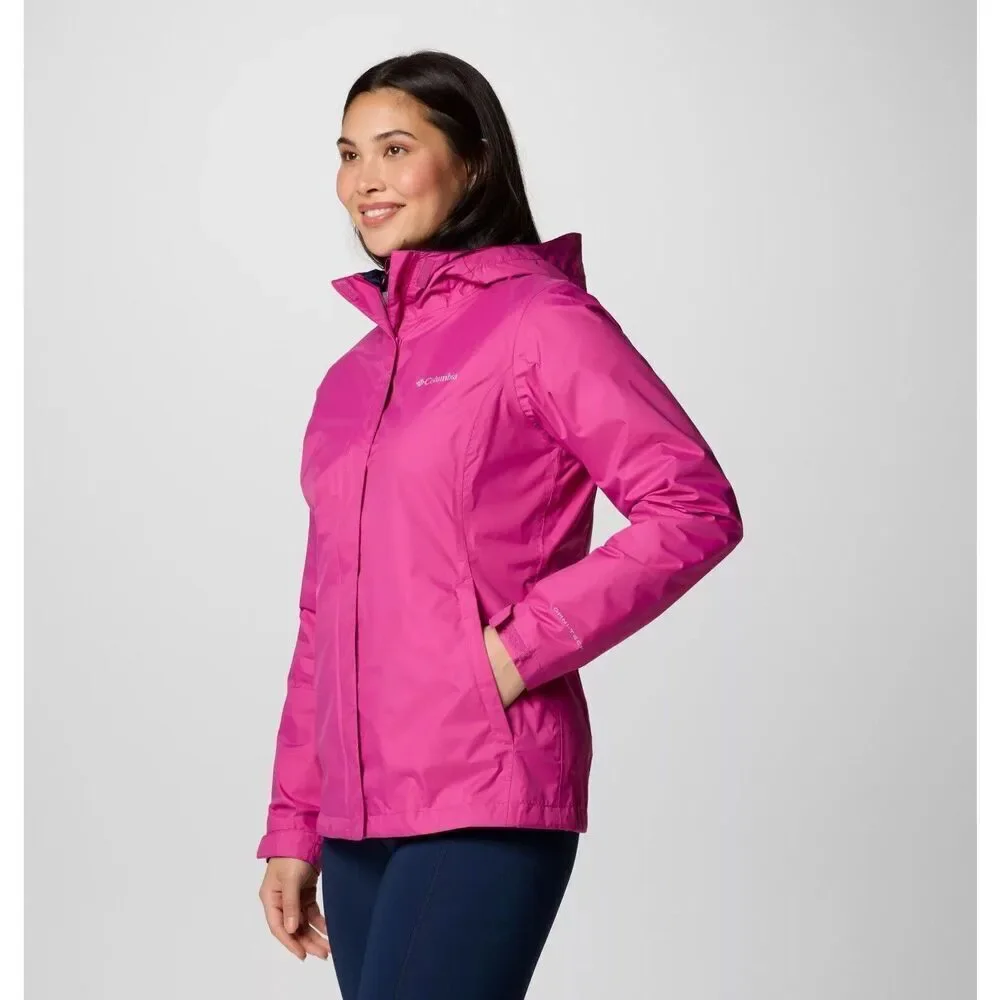 Columbia Women's Arcadia II Rain Jacket Fuchsia Pink NWT Size Large - Picture 3 of 9
